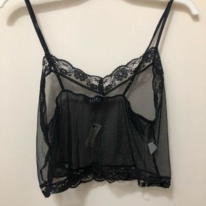 Mesh lace crop top